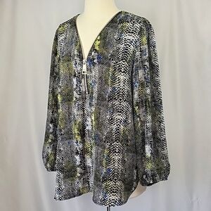 Premise Studio Lightweight Blouse Reptile Print Size XL